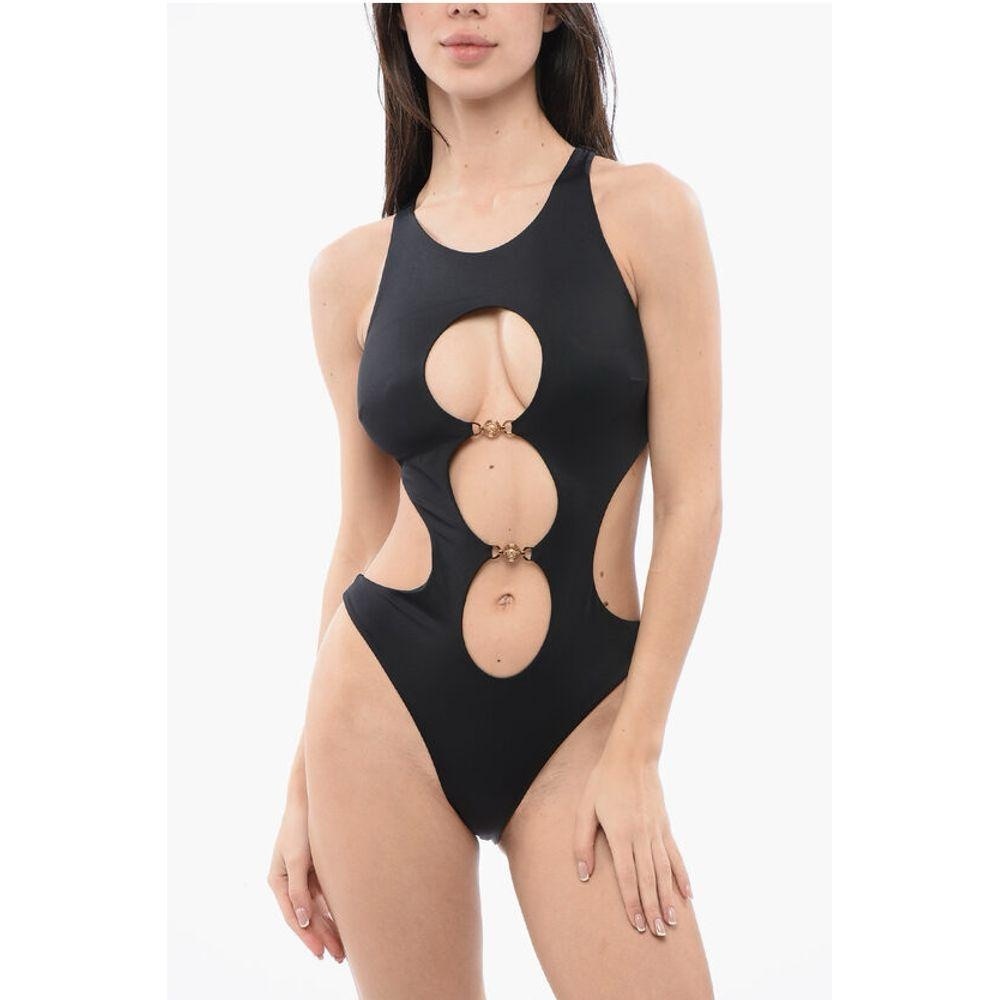 Versace Black Cutout One-Piece Swimsuit